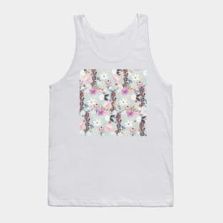 Boho Pink Wildflowers Floral Skylight Painting Tank Top